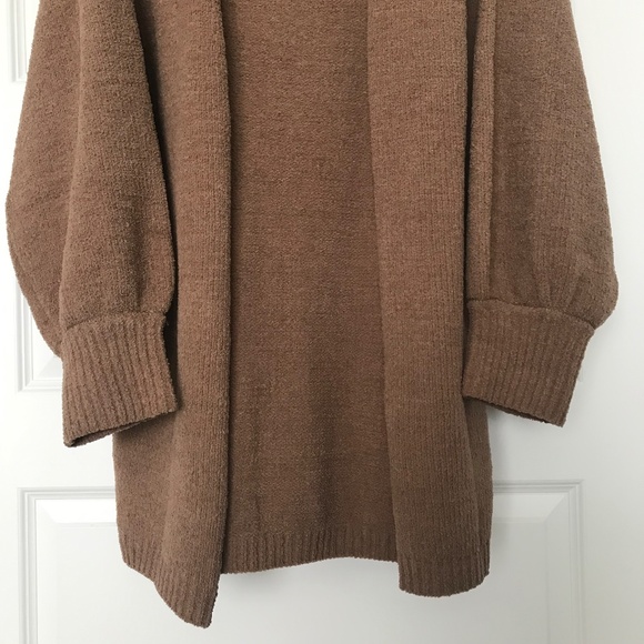 Stitch & Feather open front cardigan bishop sleeves camel color size large - Picture 4 of 14
